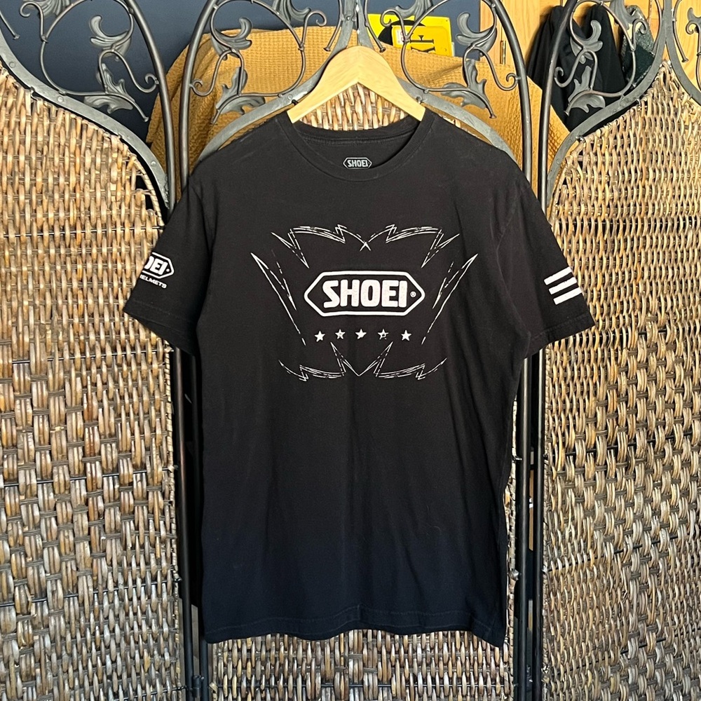 M SHOEI Cotton Black Graphic Tee Men’s